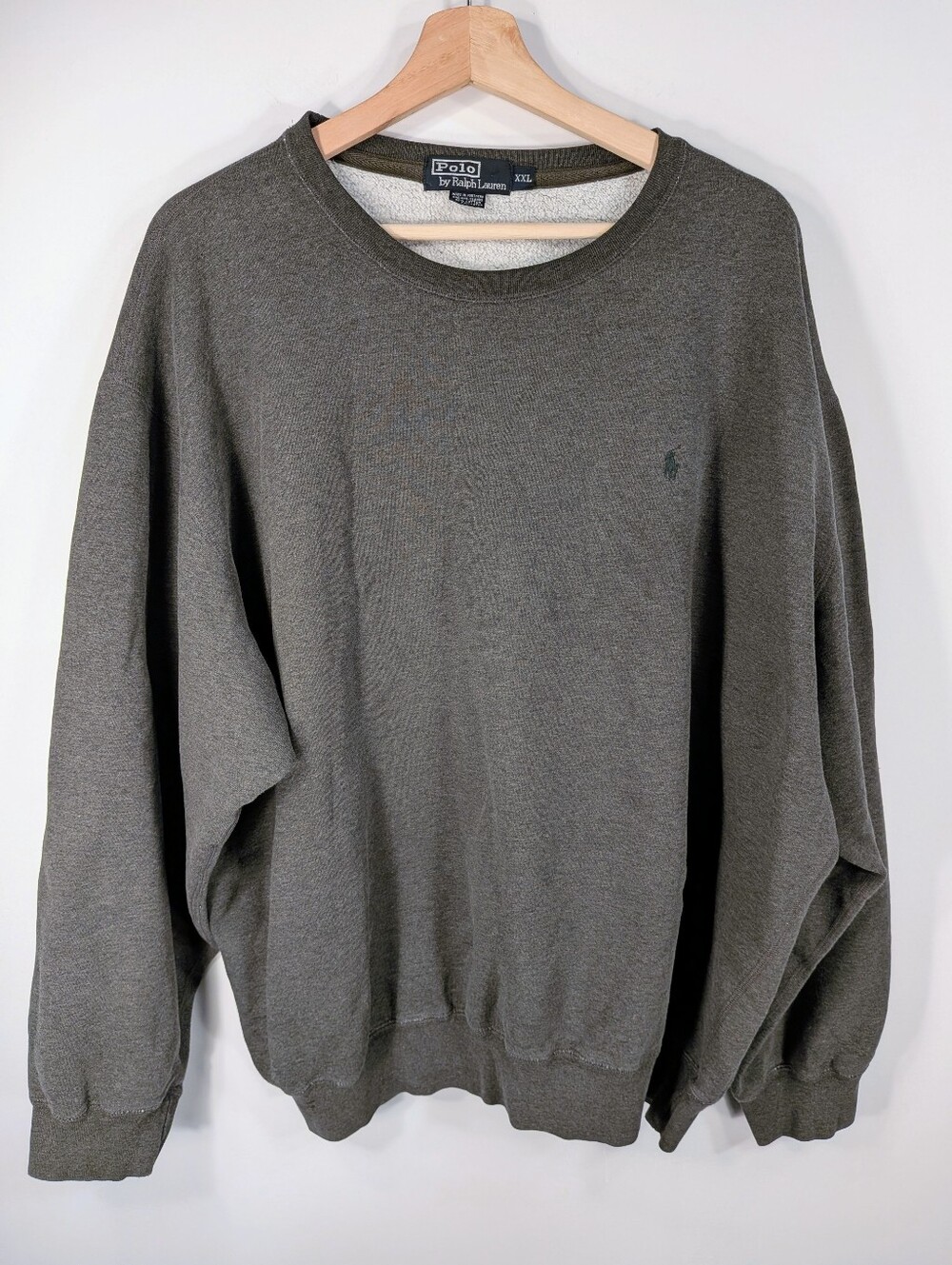 Polo by Ralph Lauren Crewneck Sweatshirt, Olive Green, Pony Logo, XXL